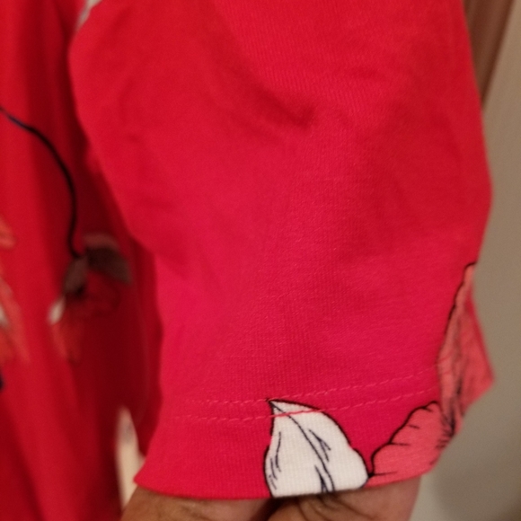 - St. John's Bay Red Flowery Dress/Blouse - Picture 7 of 11